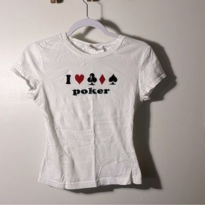 Vintage No Boundaries I ♥️♣️♦️♠️ Poker T-shirt size M juniors fits like XS